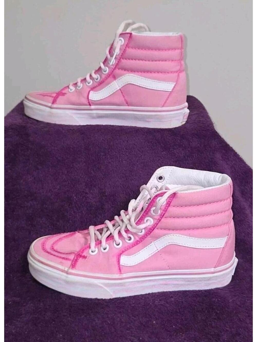 Vans Ward Canvas Shoes Pink Women’s Size 5.5 Low Top High Up Exc Cond